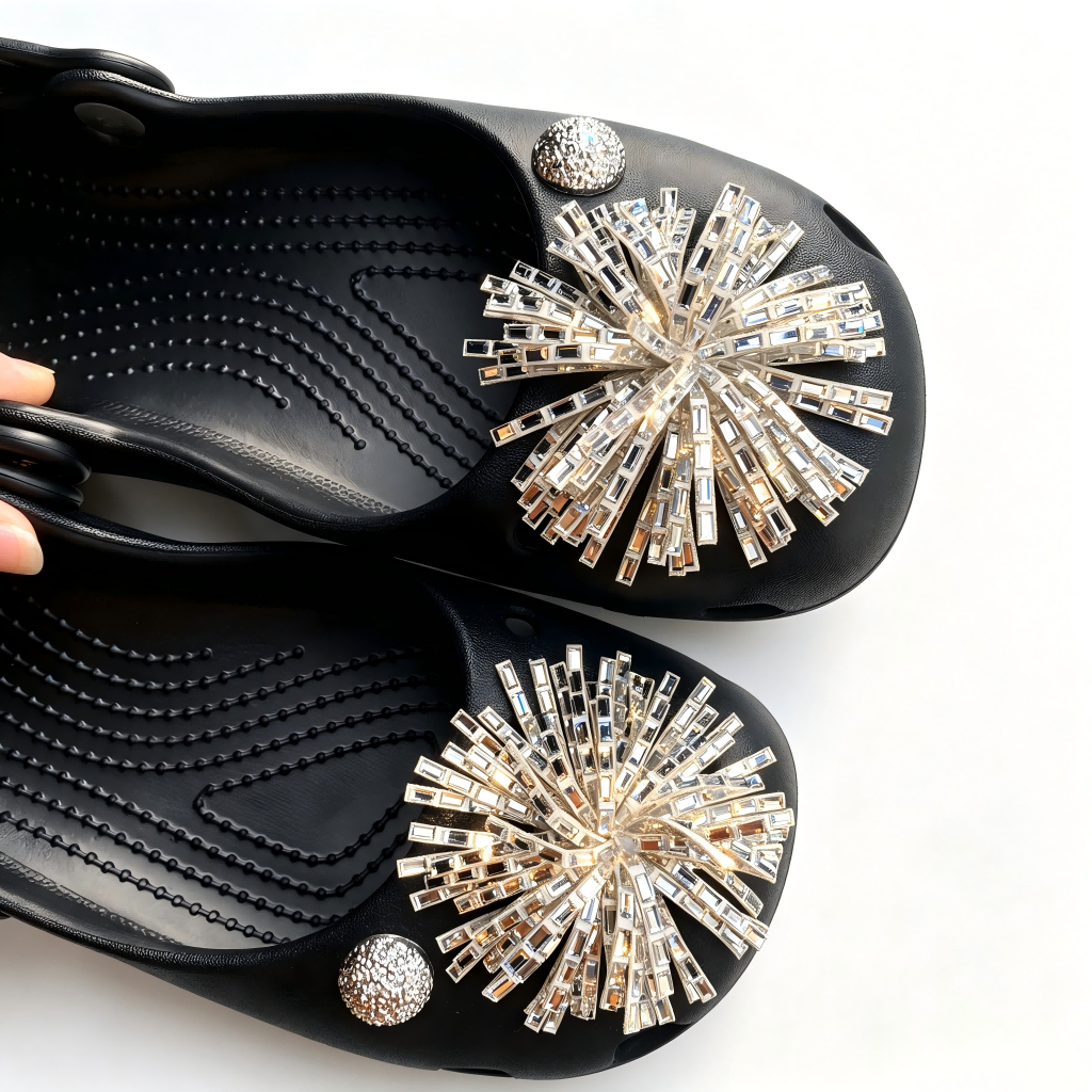 Phụ Nữ Bé Gái Tắc Sandal Giày DIY Quyến Rũ Phong Cách Dễ Thương Bling Bling Hoa Mặt Dây Chuyền Nút Lỗ Giày Trang Trí Bộ Phụ Kiện Quà Tặng