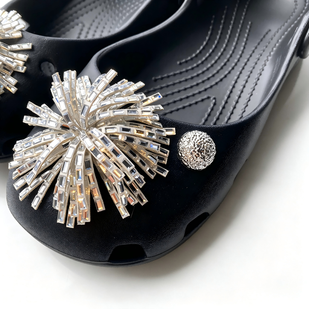 Phụ Nữ Bé Gái Tắc Sandal Giày DIY Quyến Rũ Phong Cách Dễ Thương Bling Bling Hoa Mặt Dây Chuyền Nút Lỗ Giày Trang Trí Bộ Phụ Kiện Quà Tặng
