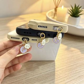 Điện Thoại Di Động Chống Bụi Cắm Tự Làm Smiley Cloud Chữ Cái Tiếng Anh A-Z Mặt Dây Chuyền Trang Trí Điện Thoại Di Động