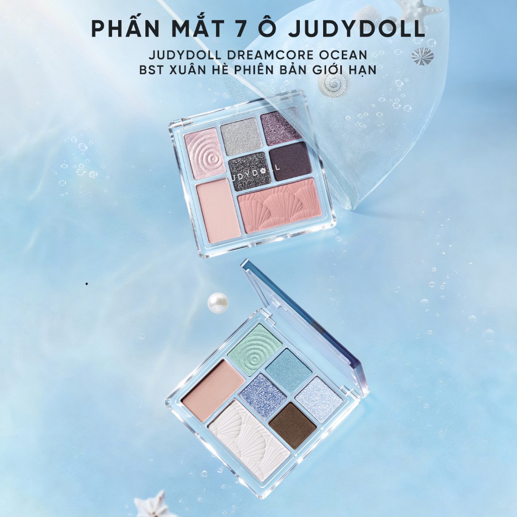 Phấn Mắt 7 Màu JUDYDOLL All-In-One Palette Đa năng Kẻ mắt Má hồng Tạo khối Bắt sáng Mềm mịn Lên màu tốt Dễ tán Có nhũ mắt lấp lánh 8,5g