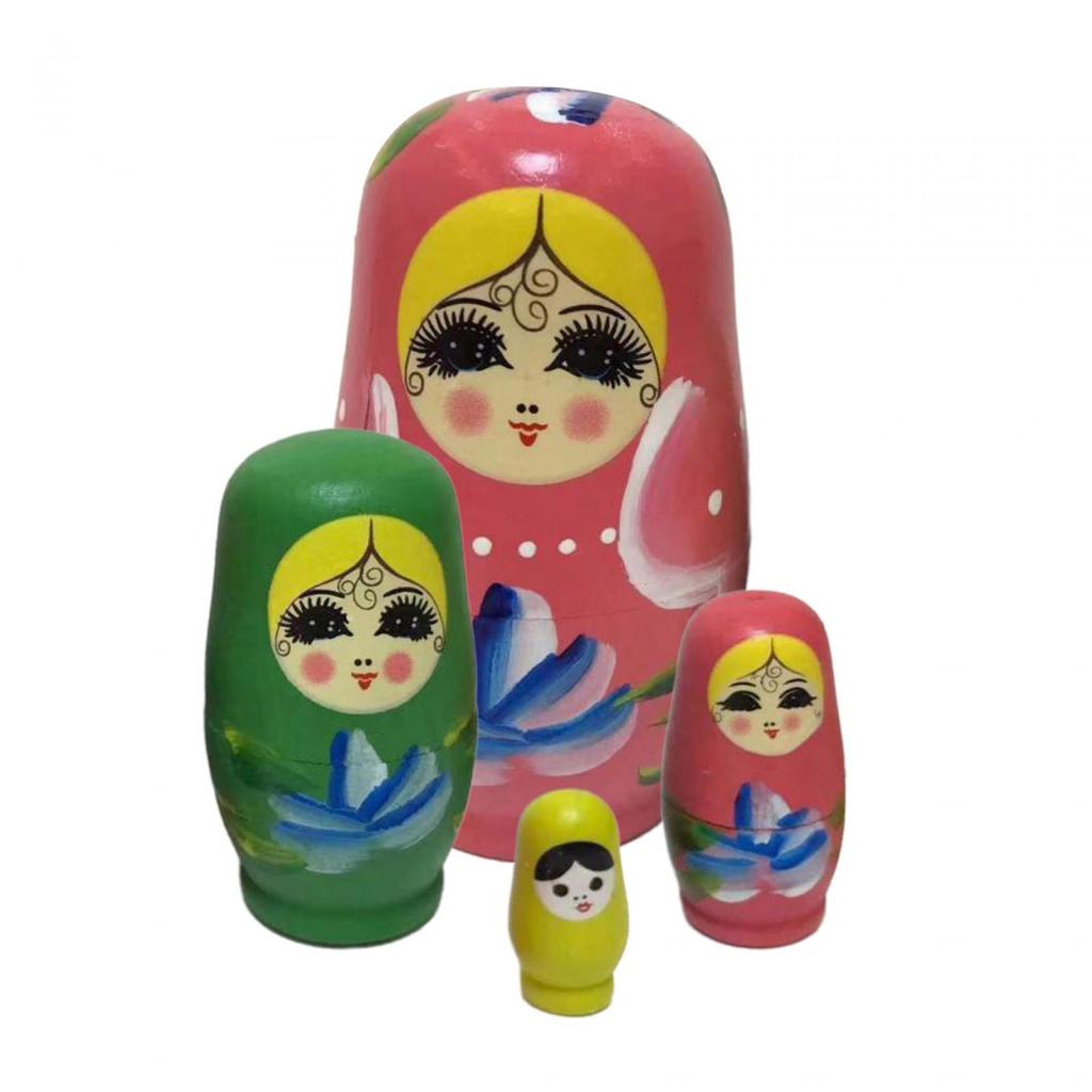 Gamchiano 4x Búp Bê Làm Tổ Nga Matryoshka Búp Bê Truyền Thống Handmade Đồ Chơi Năm Mới Sinh Nhật Lễ Hội Quà Tặng