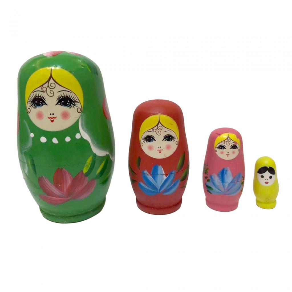 Gamchiano 4x Búp Bê Làm Tổ Nga Matryoshka Búp Bê Truyền Thống Handmade Đồ Chơi Năm Mới Sinh Nhật Lễ Hội Quà Tặng
