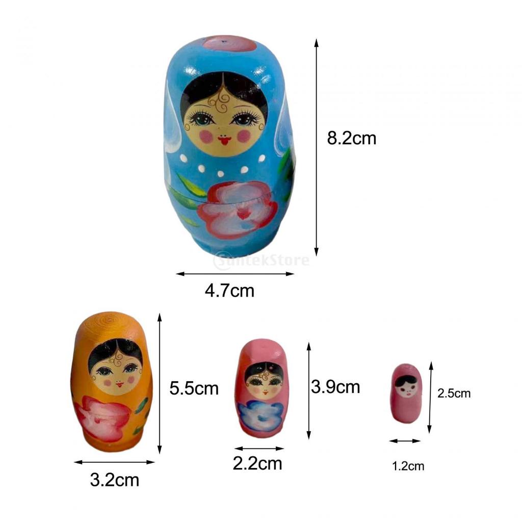 Gamchiano 4x Búp Bê Làm Tổ Nga Matryoshka Búp Bê Truyền Thống Handmade Đồ Chơi Năm Mới Sinh Nhật Lễ Hội Quà Tặng