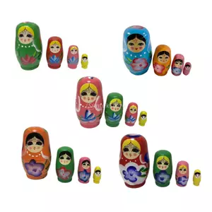 Gamchiano 4x Búp Bê Làm Tổ Nga Matryoshka Búp Bê Truyền Thống Handmade Đồ Chơi Năm Mới Sinh Nhật Lễ Hội Quà Tặng