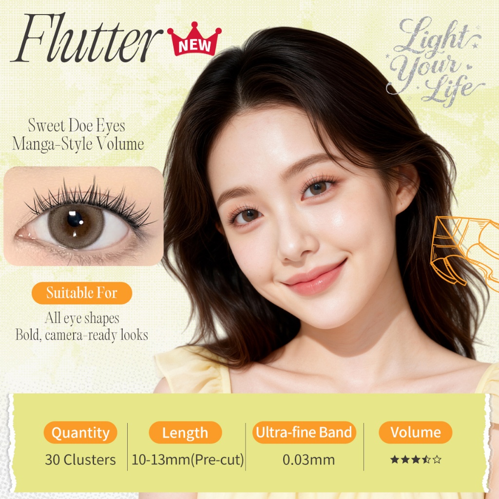 Cat 's Whisper Light Series Keo Free Mi Siêu Tự Nhiên Tự Dính Falsies Cả Ngày Cụm Cuối Cùng