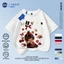 NASA Monkey Children Áo ngắn tay mùa hè Cotton nguyên chất thoáng khí giữa trẻ em lớn in hình vui nhộn