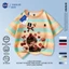 NASA Monkey Children Áo ngắn tay mùa hè Cotton nguyên chất thoáng khí giữa trẻ em lớn in hình vui nhộn