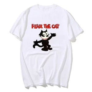 Felix Mèo 1920 Áo Thun Hippie Áo Thun Tay Ngắn Vintage Áo Mùa Hè 100 Cotton Quá Khổ Tee