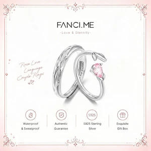 FANCIME Bạc Hoa Hồng Cặp Đôi Nhẫn Có Thể Điều Chỉnh Cá Tính Hứa Nhẫn Cho Ngày Lễ Tình Nhân Sinh Nhật Quà Tặng Đám Cưới