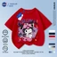 NASA Kuromi Children Tay ngắn mùa hè Cotton nguyên chất thoáng khí vừa lớn Trẻ em in hình vui nhộn