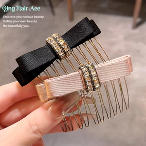 Túi sang trọng nữ với lược lắp nơ kim cương giả cao cấp, giúp tóc luôn gọn gàng và đẹp mắt