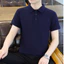 Thời Trang Nam Tay Ngắn Công Sở Áo Sơ Mi Polo Rời Trắng Top Đen Công Sở Áo Thun Thường Ngày