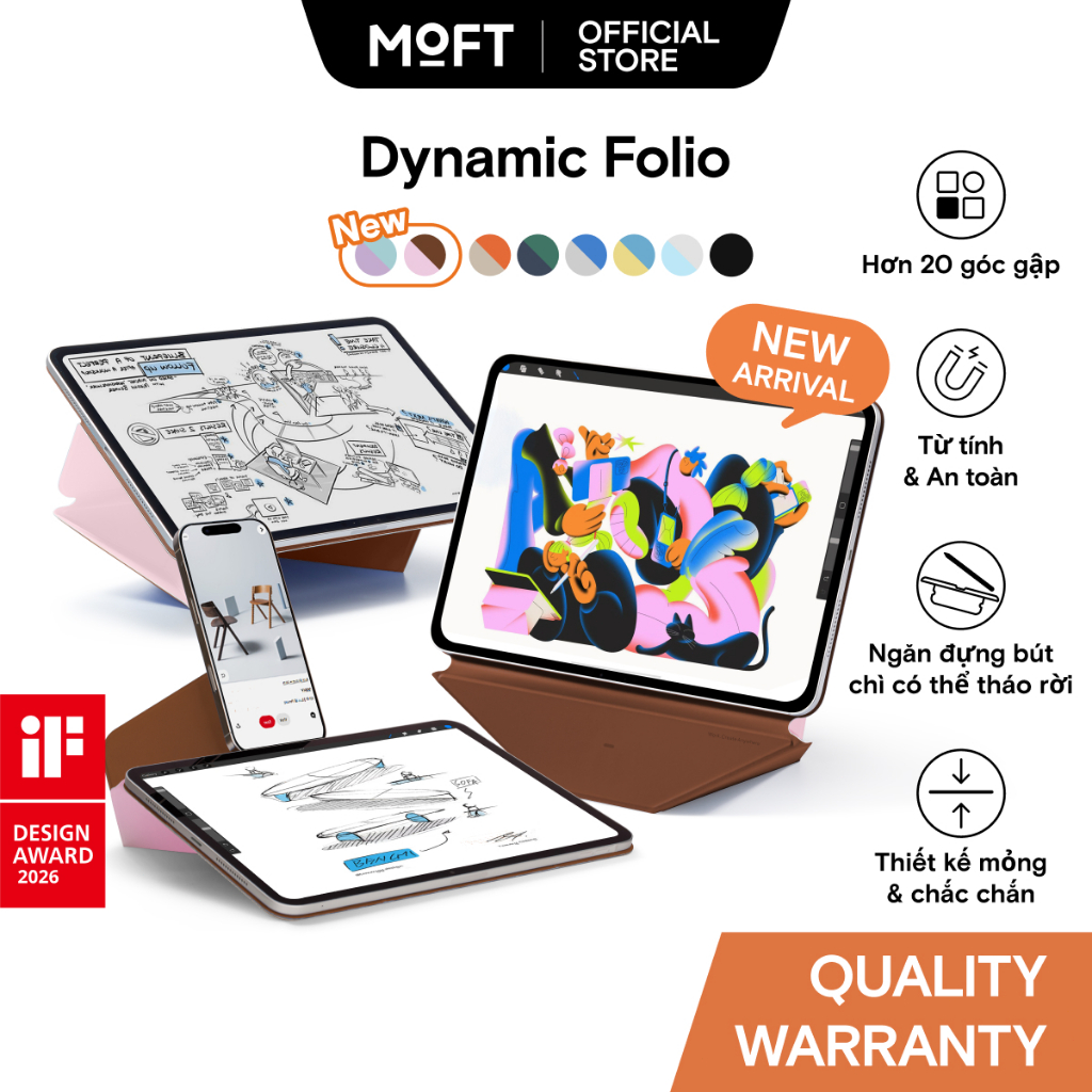 MOFT Dynamic Folio cho iPad Air 11 '' M2 / M3 & Pro 13 '' M4