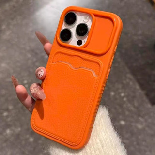Ốp Điện Thoại Da PU TPU Tối Giản Cho iPhone 11 12 13 14 15 16 17 Pro Max Có Khe Cắm Thẻ Ốp Lưng