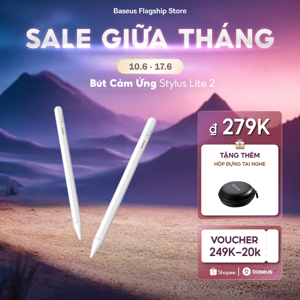 Bút Cảm Ứng Stylus 2 Series Baseus Có Đèn LED Chuyên Dụng Cho Pad Air 3 / 4 Pad Mini 5