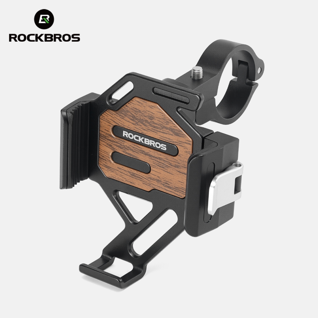 ROCKBROS Giá đỡ điện thoại Waterprooof Giá đỡ hợp kim nhôm Giảm nhanh Chống trượt Khóa một cú nhấp chuột Đi xe đạp