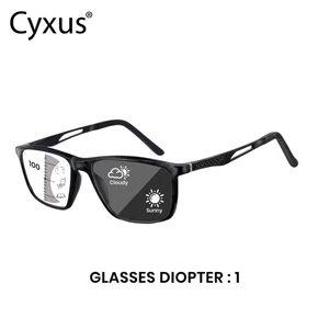 Kính đọc sách Cyxus chặn ánh sáng xanh Photochromic đa năng nam sử dụng kép TR90 + kim loại 2048