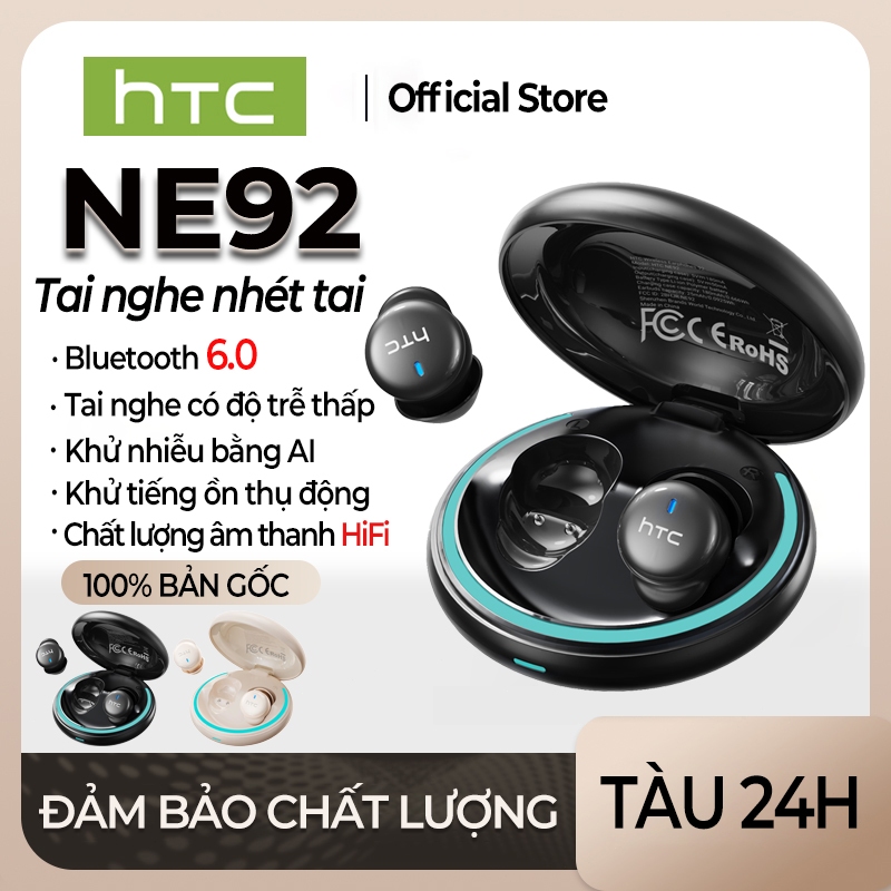HTC NE92 Bluetooth 6.0 Tai nghe chuyên dụng khi ngủ TWS Tai nghe Bluetooth không dây Tích hợp micro kép Âm thanh HiFi HD Khử tiếng ồn khi đàm thoại Kết nối nhanh Độ trễ thấp Cửa hàng HiFi
