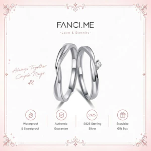 Nhẫn đôi bạc 925 có thể điều chỉnh FANCIME - Quà tặng sinh nhật khắc cho những người yêu thích