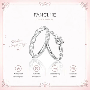 FANCIME Shining Galaxy Cặp Đôi Nhẫn Möbius Mở Nhẫn Có Thể Điều Chỉnh _ Nhẫn Cưới Cao Cấp Sinh Nhật Lễ Tình Nhân Quà Tặng Năm Mới