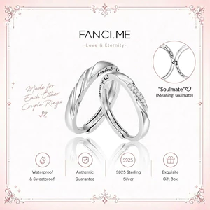 FANCIME Tình Yêu Tần Số Có Thể Điều Chỉnh Nhẫn Cặp Đôi 925 Bạc Khắc Nhẫn Cưới Lời Hứa Lãng Mạn Quà Tặng Cho Kỷ Niệm Sinh Nhật