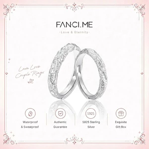 FANCIME Lava Tình Yêu Cặp Đôi Nhẫn Bạc 999 Cho Bạn Gái Sinh Nhật Giáng Sinh Quà Tặng Năm Mới