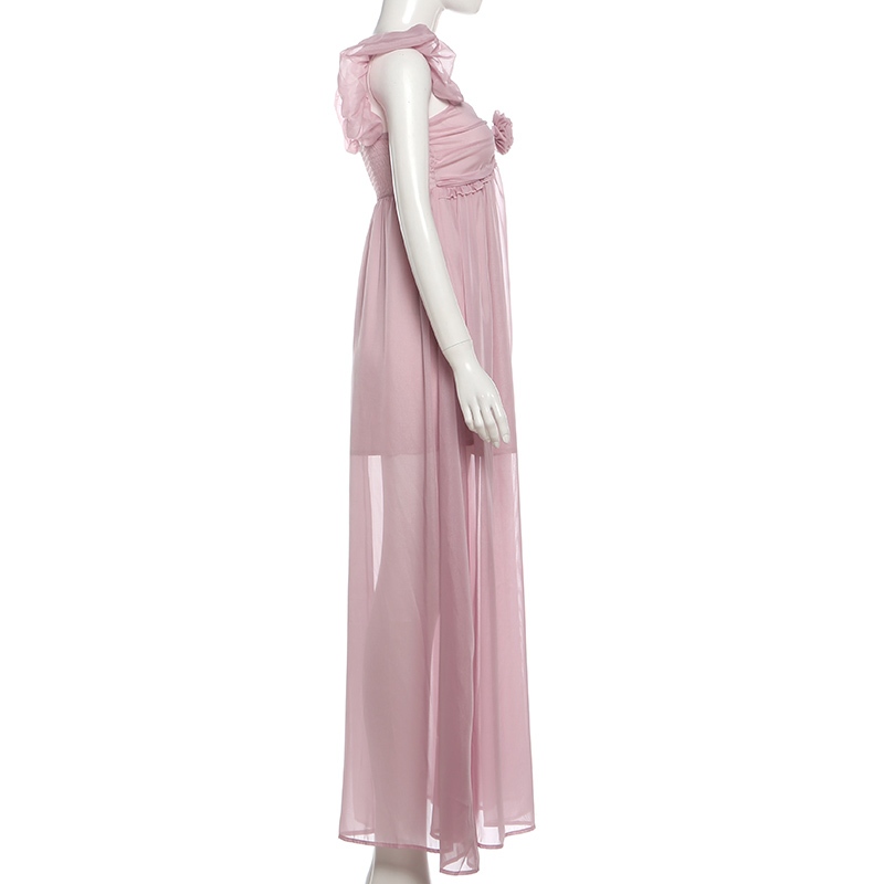 Đầm maxi cổ chém 3D hình eo ôm, style Hàn Quốc ngọt ngào cho mùa hè