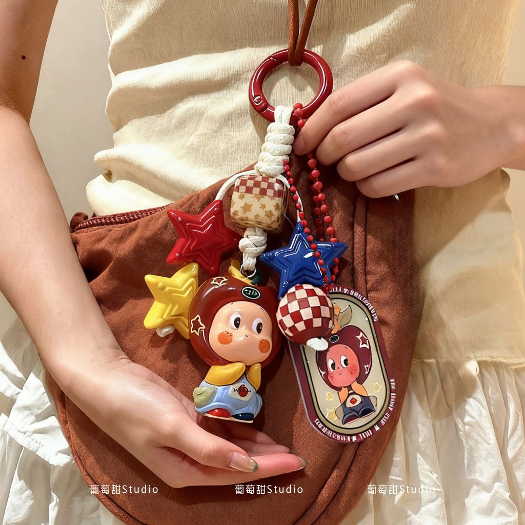 [Aria] Nho Ngôi Sao Ngọt Ngào Mặt Dây Chuyền Túi Móc Khóa Handmade DIY Mặt Dây Chuyền Hoạt Hình Đồ Trang Trí Dễ Thương Dây Chuyền Viên Dễ Thương