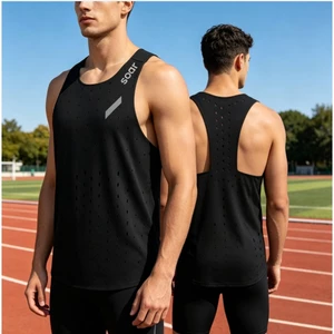 Áo Vest Lỗ Gió Nam Nữ Cùng Phong Cách Chạy Bộ Thể Dục Marathon Áo Thể Thao Nhẹ Nhanh Khô Thoáng Khí