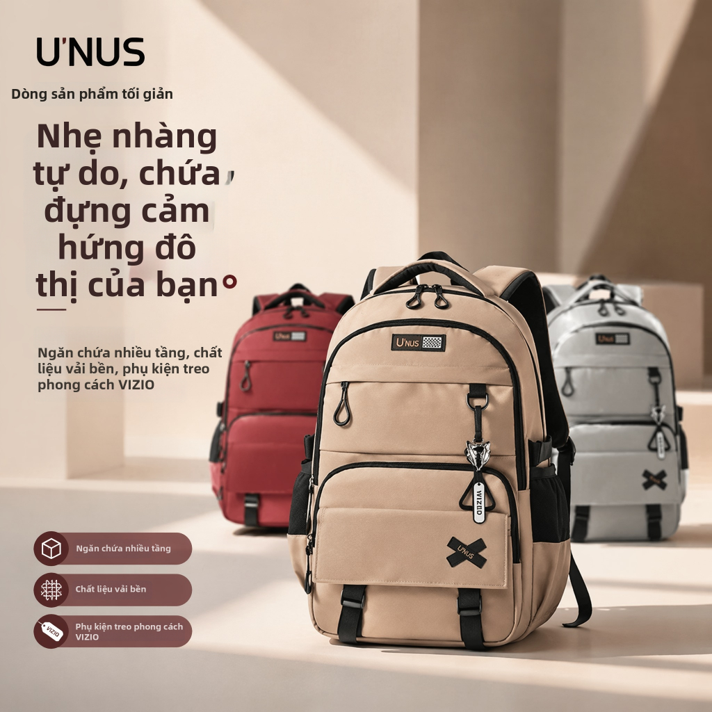 Ba lô học sinh cấp 2 cấp 3 dung tích lớn chống thấm nước, ba lô đi du lịch giảm áp vai đệm lưng thoáng khí, đựng laptop 15.6 inch