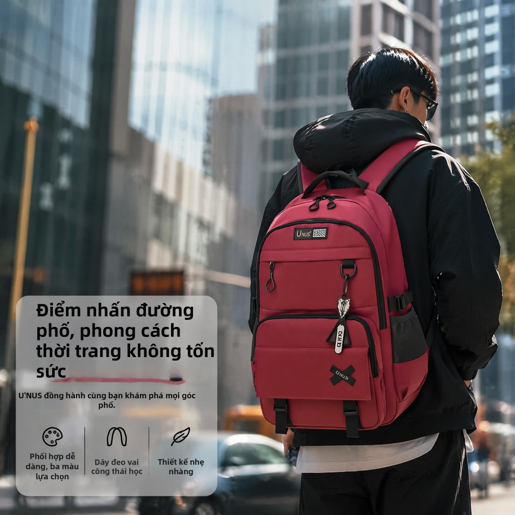 Ba lô học sinh cấp 2 cấp 3 dung tích lớn chống thấm nước, ba lô đi du lịch giảm áp vai đệm lưng thoáng khí, đựng laptop 15.6 inch