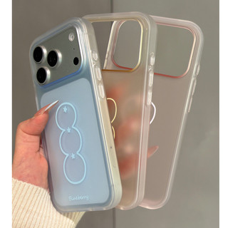 Đơn Giản Apple Blueberry Line Minh Họa Matte Trong Suốt Màu Hồng Ốp Lưng Điện Thoại iPhone 17Promax 17Pro 15 16 Pro Max Chống Sốc Nữ Điện Thoại Di Động