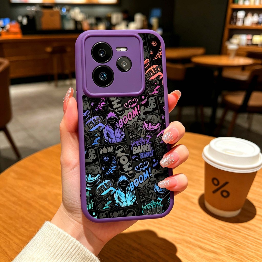 Graffiti xu hướng manga phong cách Vỏ điện thoại Bảo vệ Camera Chống trầy xước Phù hợp cho Realme GT 6T 7 7T Pro Neo 6 SE 4G 5G Vỏ chống sốc
