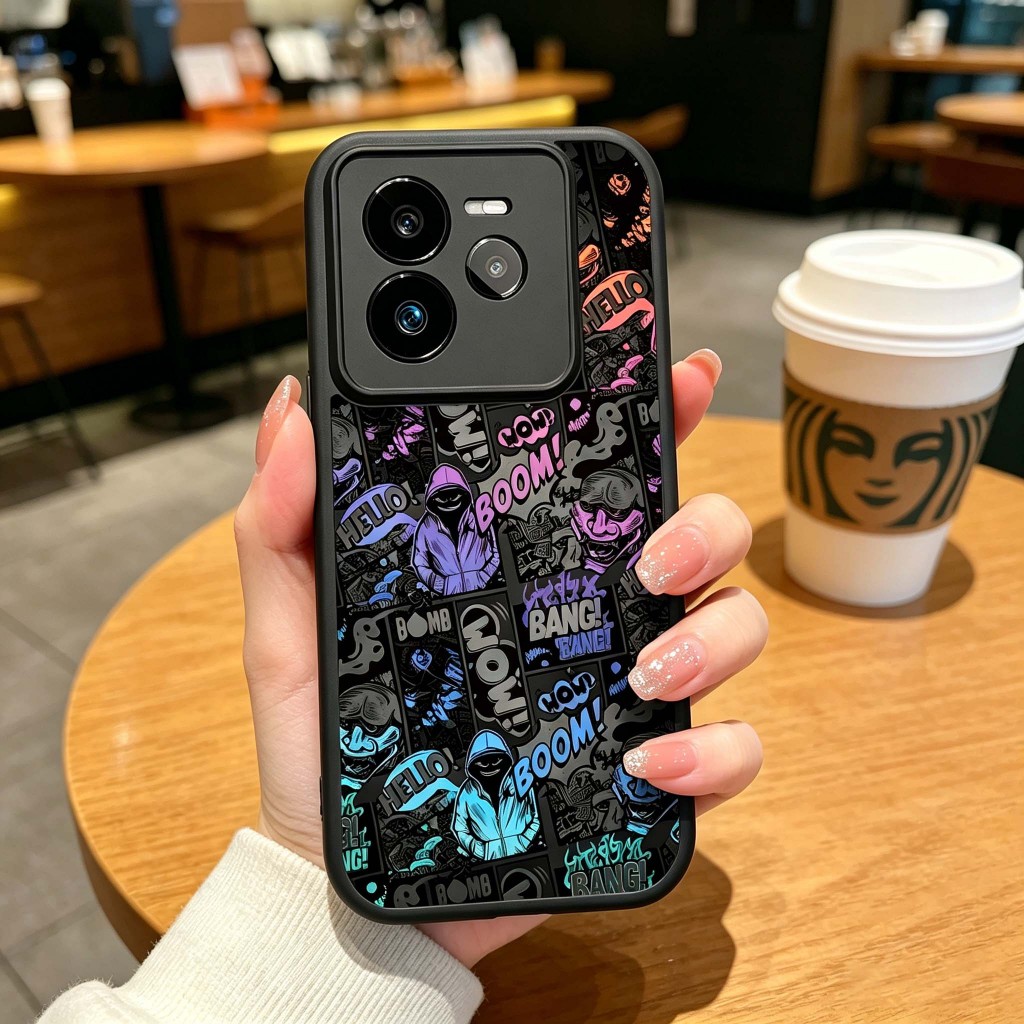 Graffiti xu hướng manga phong cách Vỏ điện thoại Bảo vệ Camera Chống trầy xước Phù hợp cho Realme GT 6T 7 7T Pro Neo 6 SE 4G 5G Vỏ chống sốc