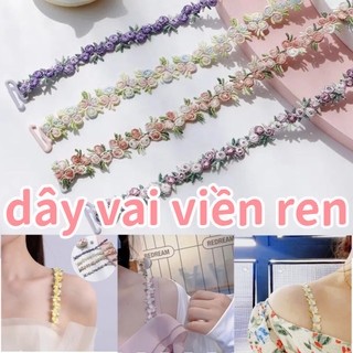 THEHOMECO Dây Đeo Áo Ngực Hoa, Dây Đeo Vai Có Thể Tháo Rời Chống Trơn Trượt, Polyester Mềm Có Thể Điều Chỉnh, Phụ Kiện Đầm Tiệc Cưới