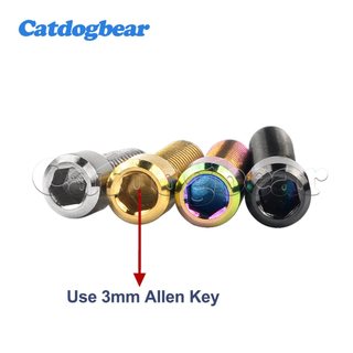 Catdogbear M4x10 / 13.5 / 15 / 20 / 25mm Titan Cột Đầu Bu Lông Lục Giác Titan Vít Dây Buộc Cho Xe Đạp