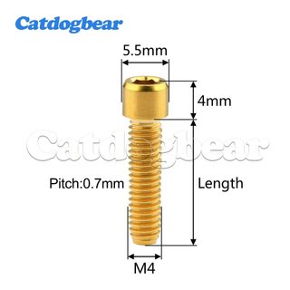 Catdogbear M4x10 / 13.5 / 15 / 20 / 25mm Titan Cột Đầu Bu Lông Lục Giác Titan Vít Dây Buộc Cho Xe Đạp