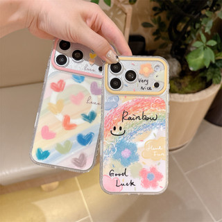Từ tính không dây cho iPhone 17 16 Pro Max Vỏ mặt sau ống kính trái tim cầu vồng