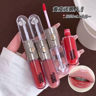 Kakashow Hai Đầu Lip Glaze Matte & Mirror 2 Trong 1 Lip Tint Cốc Chống Dính Lâu Dài Cho Học Sinh Son Tint Mỹ Phẩm NO.C655