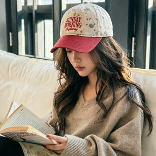 Mũ bóng chày nữ thời trang Họa tiết chữ hoa Mũ học sinh ngoài trời Thích hợp để mặc trong mọi mùa
