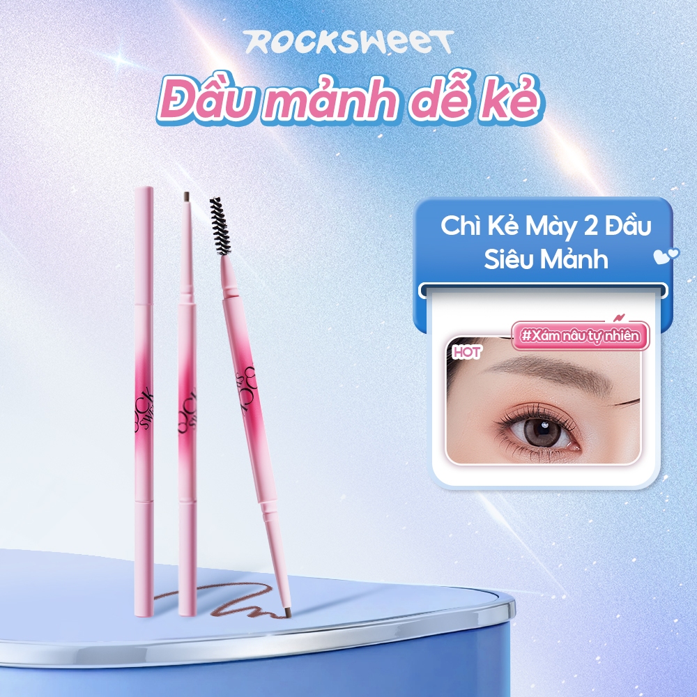 ROCK SWEET RS Bút chì mày 0.05mm đầu nước mắt siêu mỏng - không thấm nước tự nhiên (đa màu sắc)