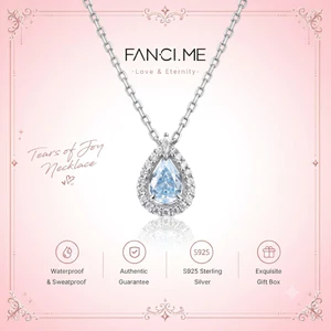 FANCIME Nước Mắt Xanh Vòng Cổ Trái Tim Đại Dương Bạc Sterling Mặt Dây Chuyền Ánh Sáng Sang Trọng Dainty Trang Sức Quà Tặng Sinh Nhật Cho Nàng