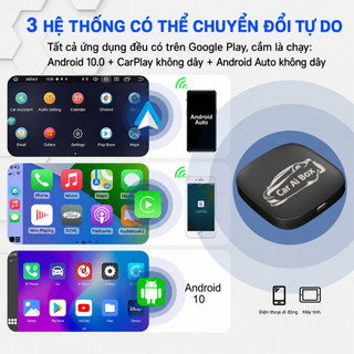 Hộp AI trên ô tô 2 + 16GB CarPlay – Bộ chuyển đổi CarPlay không dây, Hộp Android cho ô tô, Bộ chuyển đổi Apple CarPlay