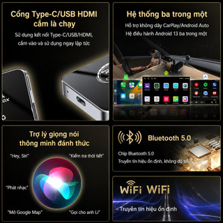 8+64GB CarPlay AI Box Bộ chuyển đổi CarPlay không dây, Android Box CarPlay, CarPlay không dây cho Apple CarPlay