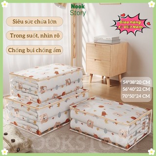 【in stock】 Túi đựng đồ NOOKSTORY, Dụng cụ sắp xếp quần áo chống thấm nước dung tích lớn, Túi chăn bông in hình ba chiều hộ gia đình