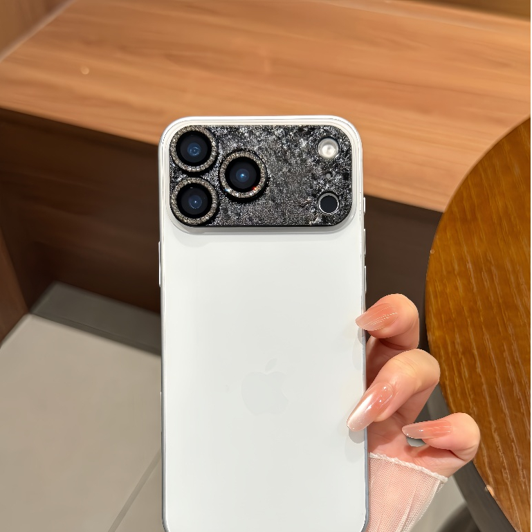 Phim ống kính trọn gói bằng nhôm họa tiết pha lê kim cương Flash sang trọng Thích hợp cho Apple 17Pro / 17ProMax Chống sốc Exp