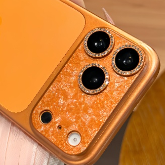 Phim ống kính trọn gói bằng nhôm họa tiết pha lê kim cương Flash sang trọng Thích hợp cho Apple 17Pro / 17ProMax Chống sốc Exp