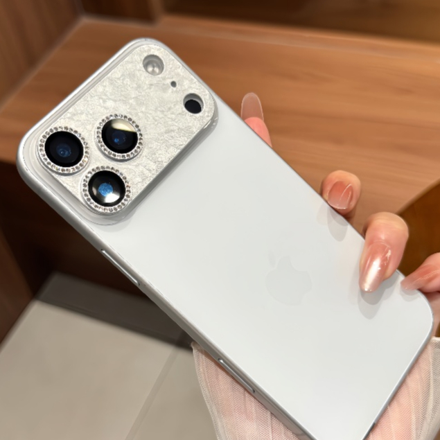 Phim ống kính trọn gói bằng nhôm họa tiết pha lê kim cương Flash sang trọng Thích hợp cho Apple 17Pro / 17ProMax Chống sốc Exp
