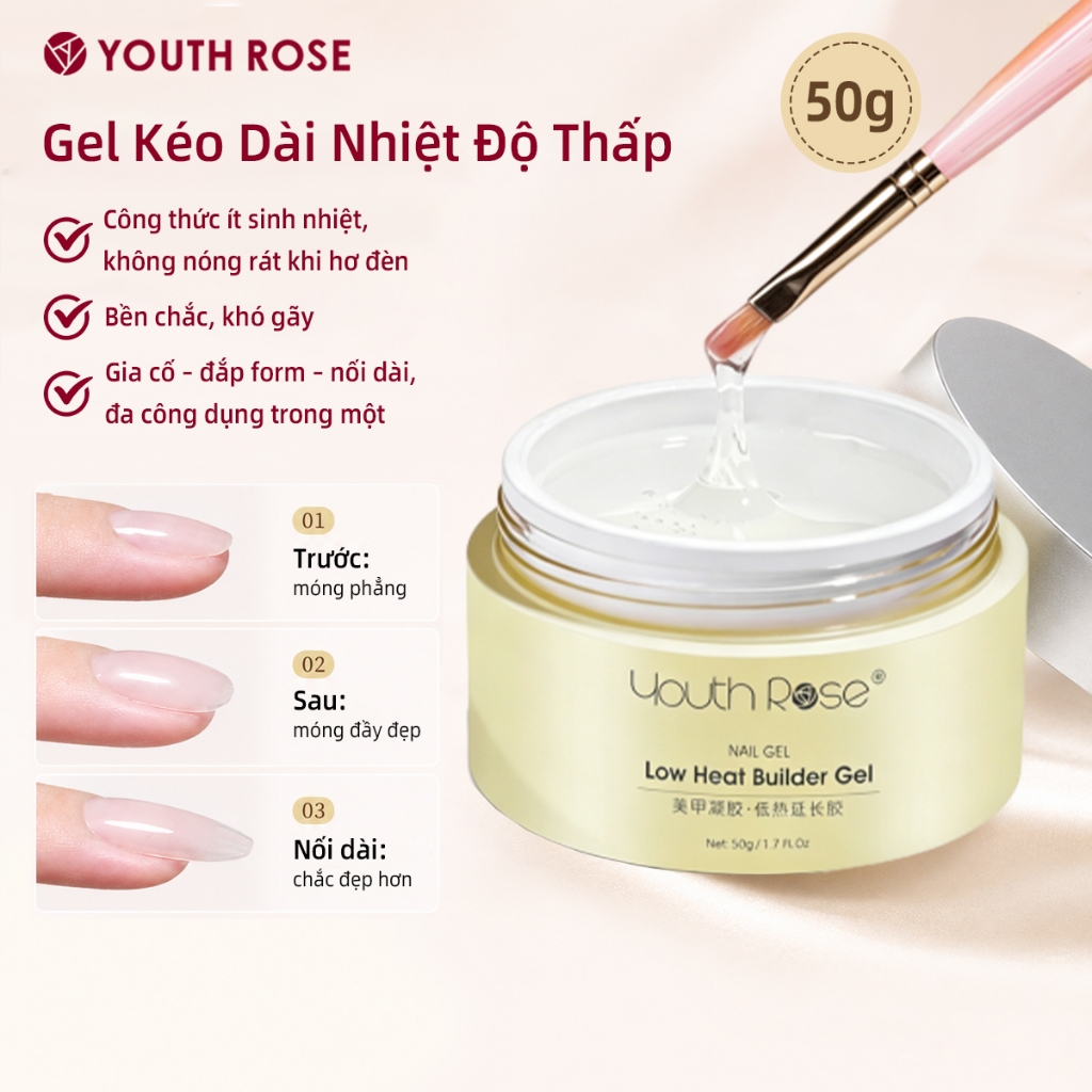 Youth RoseThanh Niên Hoa Hồng Keo Xây Dựng Ba Trong Một Keo Nối Dài Cửa Hàng Móng Tay Chà Chuyên Dụng Niêm Phong Keo Độ Cứng Cao Định Hình Photother