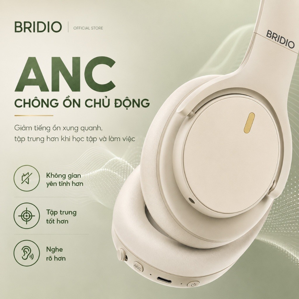Tai Nghe Không Dây BRIDIO M10 Pro Chụp Tai HIFI Driver 40mm Bluetooth 5.4 Pin 25H Kết Nối AUX | BigBuy360 - bigbuy360.vn
